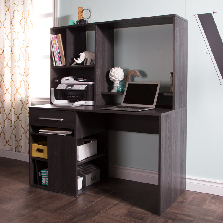 South Shore Annexe Home Office Computer Desk Gray Oak